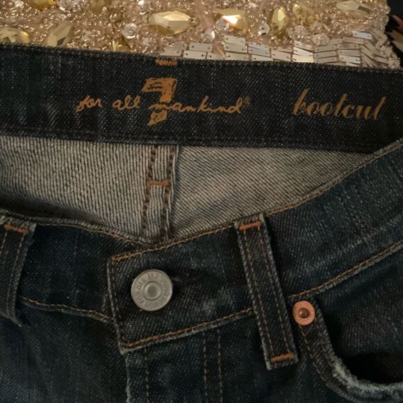 7 for All Mankind Low Rise Boot Cut Jeans 24 X 32 - Picture 9 of 11